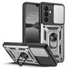 A product shot of a phone case with a built-in ring stand and camera cover. Produktbild-Vorschau