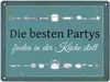 Metallschild XL mit Spruch: Die besten Partys finden ... Produktbild-Vorschau 1