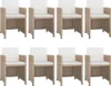 9-tlg. Garten-Essgruppe mit Auflagen Poly Rattan Beige Produktbild-Vorschau 2