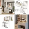 Coiffeuse Vicco Lisca Blanc 80cm avec miroir LED et Voir les images du produit 9