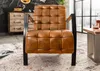MASSIVMOEBEL24 Sessel Echtleder 64x76x83 cognac IRON LABEL Produktbild-Vorschau 2