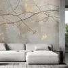 Vlies fototapete Blätter Zweige Natur 350x245 cm Feeby Grau Produktbild-Vorschau 2
