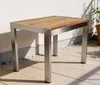 ALEOS. Edelstahl Teak Beistelltisch 50x35 cm Kaffeetisch Produktbild-Vorschau 2