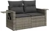10-tlg. Garten-Sofagarnitur mit Kissen Grau Poly Rattan Produktbild-Vorschau 5
