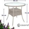 CASARIA® Tavolo Rotondo da Giardino Polyrattan Ø 80 Piano Anteprima dell’immagine prodotto 3
