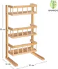 A three-tiered wooden shelf unit is shown against a white background, with dimensions indicated by measurement lines and text. Produktbild-Vorschau