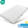 A white mattress is shown on a white background, with various certifications and labels displayed. Produktbild-Vorschau