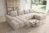 Moebelfest Lusso Ecksofa U-Form Couch Creme Teddy-Bouclé - Produktbild-Vorschau 1