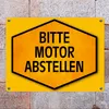 Bitte Motor abstellen Warn- und Hinweisschild in Gelb und Produktbild-Vorschau 7