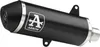 A black exhaust muffler with silver accents and a logo. Anteprima dell’immagine prodotto