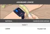 An illustration showing a person measuring their wrist with a tape measure while wearing a smartwatch. The image includes text indicating "ARMBAND LÄNGE" (bracelet length), "MATERIAL", "HANDGELENKUMFANG" (wrist circumference), and details about a "FENIX 7" Produktbild-Vorschau
