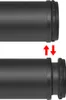Two black cylindrical objects are shown, one above the other, with red arrows indicating movement between them. This suggests an assembly or adjustment process. Voir les images du produit