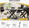 MODFU Table À Manger Extensible Avec Plateau Noyer Et Pieds Voir les images du produit 5