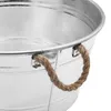Zierteich Zinkwanne 25 L mit Griffen aus Jutekordel - 45 x Produktbild-Vorschau 3