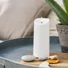 LED Stumpenkerze 'Flamme' - Kunststoff - warmweiße 3D Flamme - H: 18cm - Timer - outdoor - weiß Anteprima dell’immagine prodotto