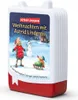 A white and red plastic case with a label depicting a winter scene with children and a snowman, related to Astrid Lindgren stories. Produktbild-Vorschau