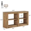 A diagram showing the dimensions of a console table, with a silhouette of a person for scale. Produktbild-Vorschau
