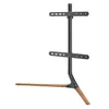 A black and wood TV stand on a white background. Náhled obrázku produktu