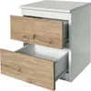 Nachtkommode 2er Set Weiß-Artisaneiche mit 2 grifflosen Produktbild-Vorschau 3