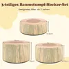 COSTWAY Set de 3 tabourets pour enfants, Coussin de sol Voir les images du produit 3