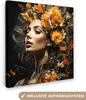 MuchoWow® - Leinwandbilder - Frau - Porträt - Blumen - Produktbild-Vorschau 1