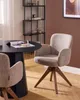 BELIANI Drehbarer Esszimmerstuhl 2er Set Taupe Stoff Braune Produktbild-Vorschau 2