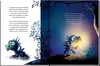 A children's book illustration showing a small blue dragon holding a glowing object in a dark forest setting. Voir les images du produit