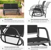 Banc à bascule Greta 2 places 121 x 72 x 86,5 cm - noir Voir les images du produit 5