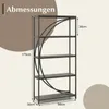 A diagram showing the dimensions of a bookshelf. Voir les images du produit