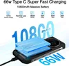 A smartphone with a large battery capacity is shown with marketing text highlighting its features. Produktbild-Vorschau