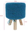 Pouf azzurro chiaro in legno con rivestimento in tessuto Anteprima dell’immagine prodotto 6