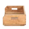 A wooden crate with handles, shown from the side. Produktbild-Vorschau
