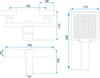 Technical drawings with dimensions of a shower faucet and shower head. Produktbild-Vorschau