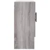 Side view of a gray wood-grain cabinet with a black handle. Produktbild-Vorschau