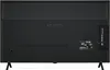 The back of a black LG OLED television is shown, mounted on a stand. Produktbild-Vorschau