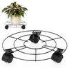 Vilde | Sottovaso con ruote in metallo nero 30 cm - Base Anteprima dell’immagine prodotto 1