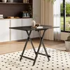 Livingandhome Klappbarer Esstisch mit Holzplatte & Produktbild-Vorschau 2