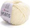 A ball of light yellow yarn with a label. Podgląd zdjęcia produktu