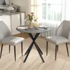 Ronde keukentafel, 80 cm, compact tafelblad, spaanplaat, Productafbeelding-voorbeeld 3