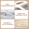 A collage of images showcasing features of a modern ceiling lamp. Produktbild-Vorschau