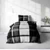 4 teilig Winter Bettwäsche 135x200 cm Kariert grau schwarz Produktbild-Vorschau 2