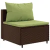 4-tlg. Garten-Sofagarnitur mit Kissen Braun Poly Rattan Produktbild-Vorschau 4