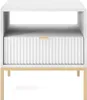 Nachttisch Kioto 54 cm Weiß & Gold – Rillenfront, Goldener Produktbild-Vorschau 3