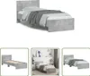 The Living Store Bettgestell mit Kopfteil Betongrau 75x190 Produktbild-Vorschau 1