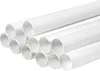 A stack of white plastic pipes on a white background. Voir les images du produit
