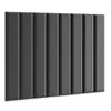 A dark gray upholstered headboard panel. Podgląd zdjęcia produktu