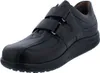 A black leather shoe with velcro straps. Produktbild-Vorschau