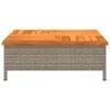 vidaXL Stolik ogrodowy szary 70x70x25 cm rattan i drewno Podgląd zdjęcia produktu 5