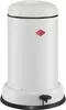 A white pedal bin with a black base and lid trim. Náhled obrázku produktu