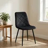 Relaxdays Eetkamerstoel, set van 4, fluweel, metalen poten, Productafbeelding-voorbeeld 5